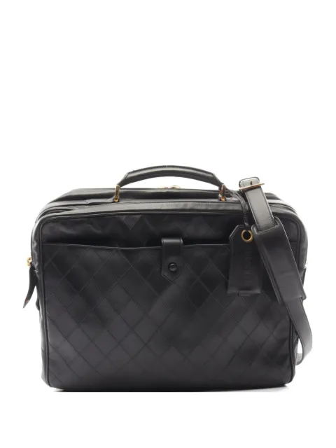 CHANEL Pre-Owned 1989-1991 Bicolore quilted business bag Black 10683701350903