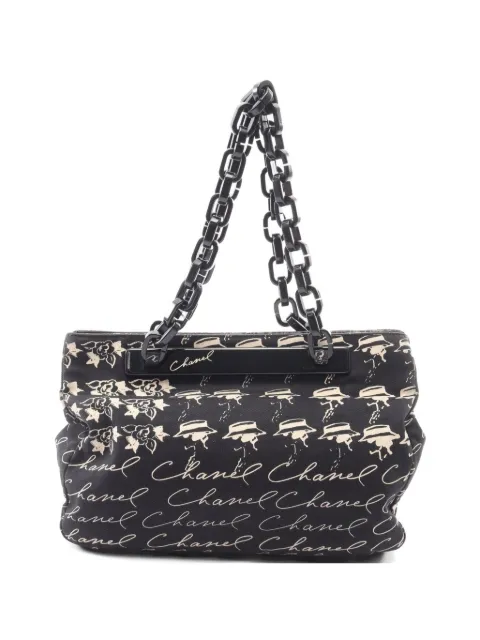 CHANEL Pre-Owned 2005-2006 Camellia Coco Mark tote bag Black 106756710501464