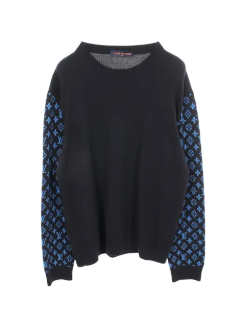 Louis Vuitton Pre-Owned 2010s Monogram sleeves sweater Black 1065350