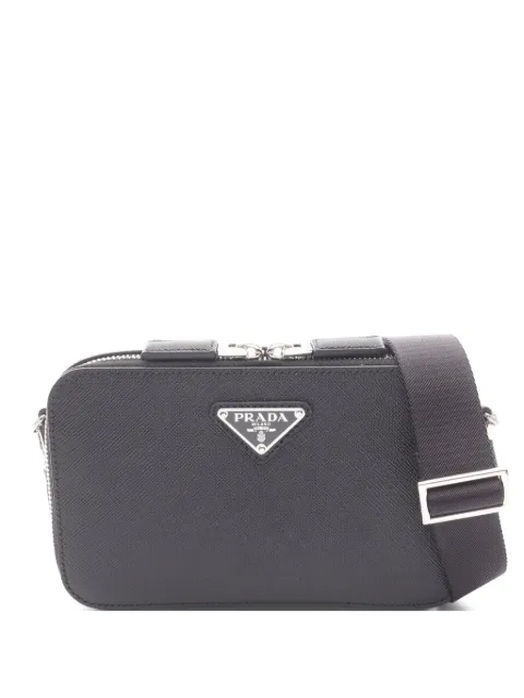 Prada Pre-Owned 2020s Brique Saffiano shoulder bag Black 1068014