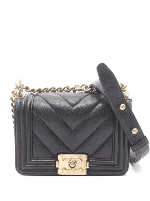 CHANEL Pre-Owned 2021 Boy Chevron shoulder bag Black 1066614PG00H7EC