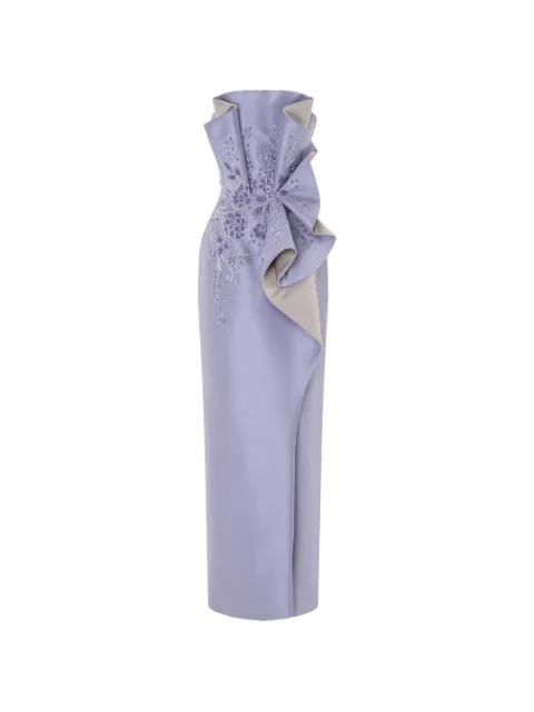 Rami Al Ali embroidered strapless tubino maxi dress Purple RAASS268127FL