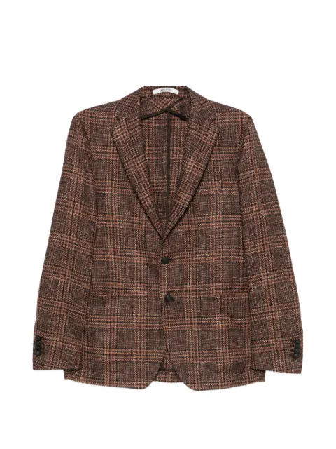 Tagliatore check-pattern notched-lapel blazer Brown 1SMC22KC90063