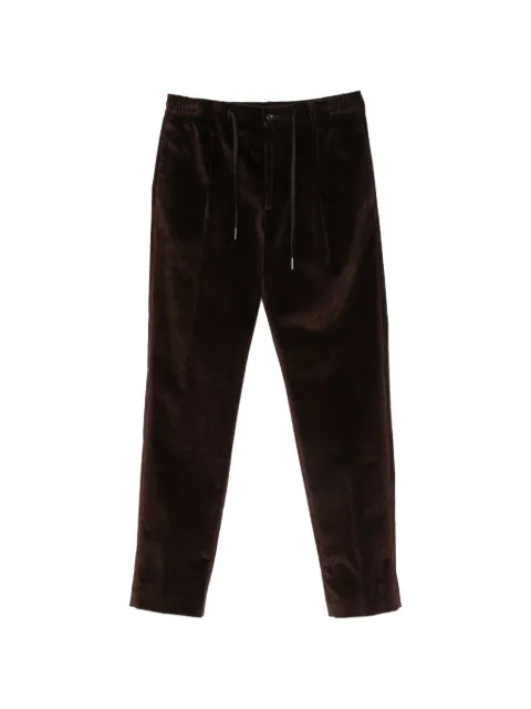 Tagliatore corduroy drawstring trousers Brown PNEWMANTGT300009