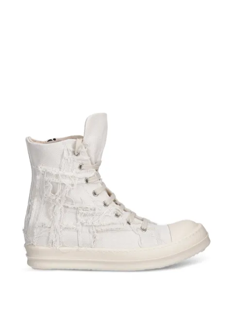 Rick Owens DRKSHDW distressed high-top sneakers White DS01F4800SLASH