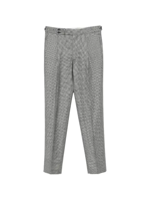 Tagliatore Brandon houndstooth pleated trousers Black PBRANDONTGT150035