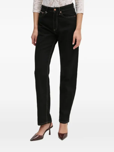 Benetton contrast-stitch straight-leg jeans Black 49BTDE023
