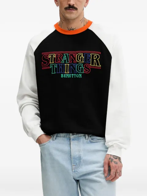 Benetton Stranger Things raglan-sleeve sweatshirt Black 38JZU10B9