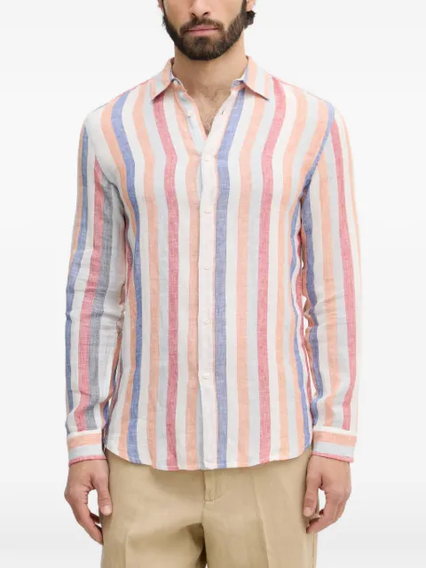 Benetton striped-pattern long-sleeve shirt White 5BKU5QJG8