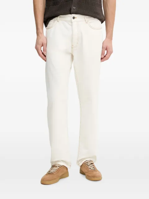 Benetton contrast-stitch logo-patch jeans Neutrals 4U32UE01W