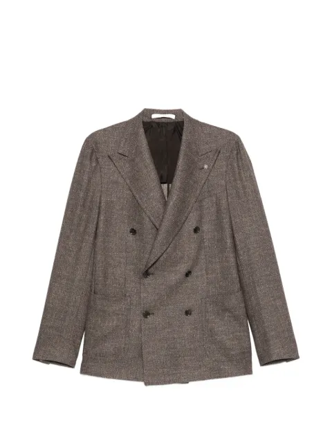 Tagliatore double-breasted checked blazer Brown GPL20KC90044