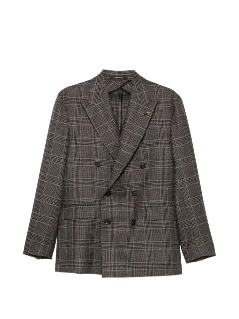 Tagliatore double-breasted check blazer Brown 1SNY10BAI340361Q