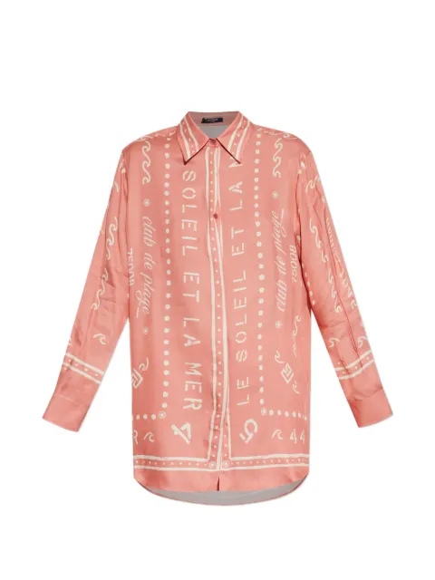 Balmain graphic-print shirt Pink GF0HS435VI92