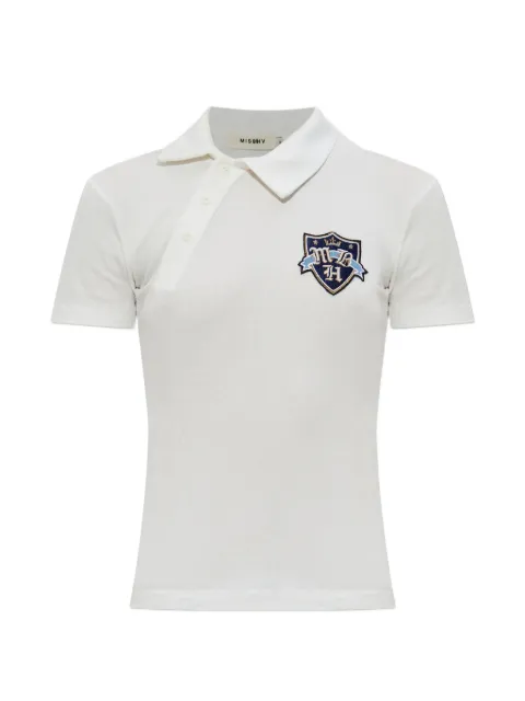 MISBHV logo-patch asymmetric-placket polo shirt White 260W118