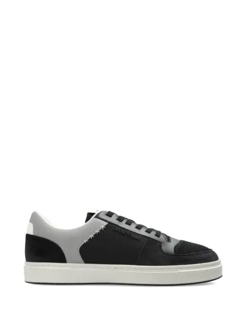 Emporio Armani mesh-panelled cross-stitch sneakers Black EM005293AF24321