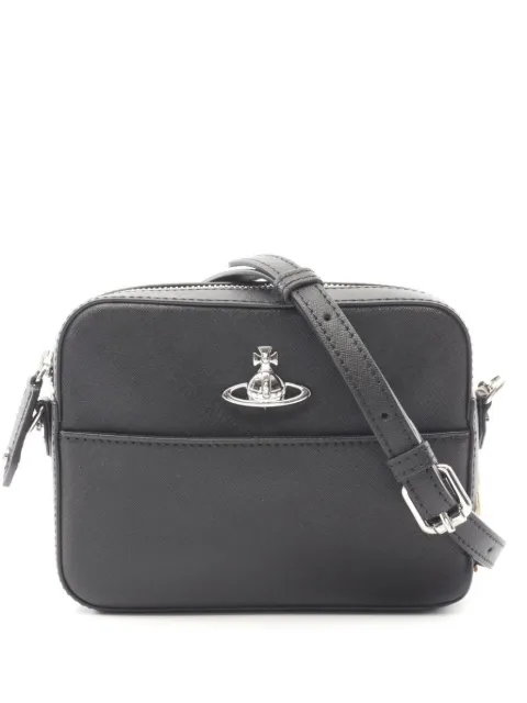 Vivienne Westwood Pre-Owned 2020s Orb Saffiano Camera shoulder bag Black 1066941