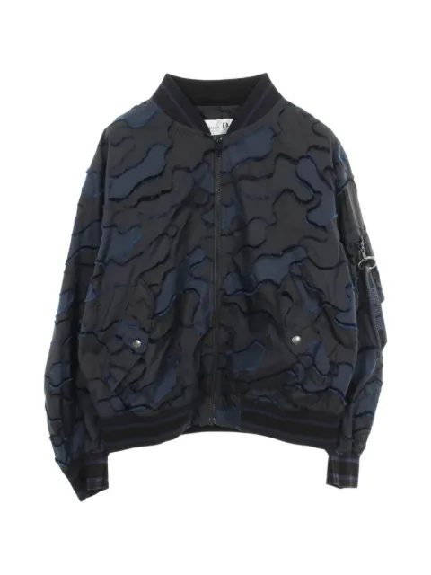 Christian Dior Pre-Owned 2010s Bee embroidery camouflage bomber jacket Black 1064256