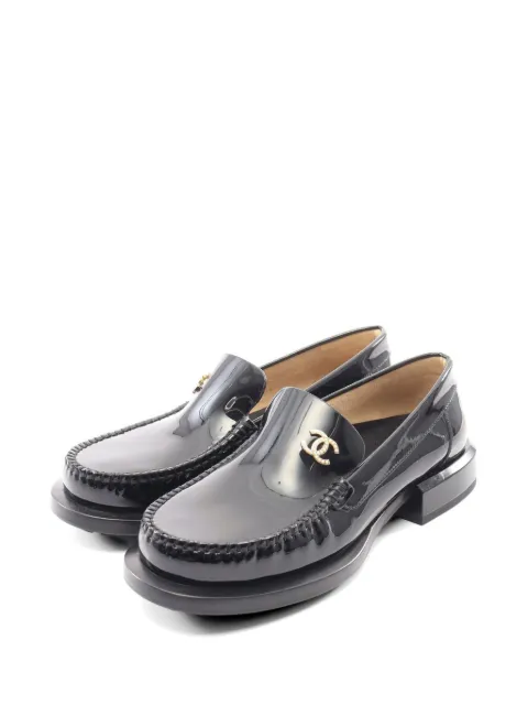 CHANEL Pre-Owned 1986-1988 Coco Mark loafers Black 1065584