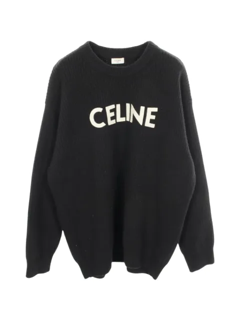 Celine Pre-Owned 2000s logo rib-knit sweater Black 1061312