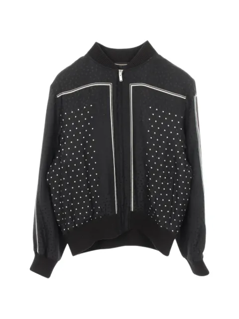 Saint Laurent Pre-Owned 2010s polka-dot bomber jacket Black 1064964