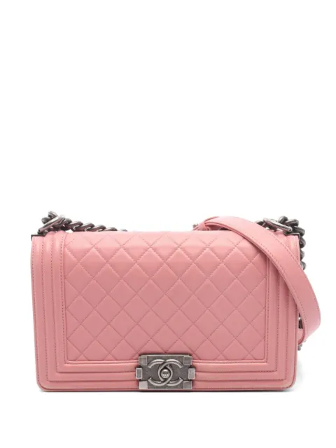 CHANEL Pre-Owned 2015-2016 Boy Chanel chain shoulder bag Pink 106834521592257