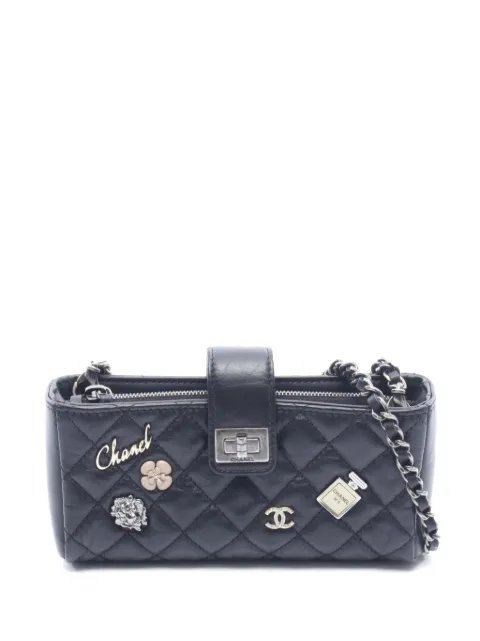 CHANEL Pre-Owned 2016-2017 2.55 Icon phone cross body bag Black 106728822098411
