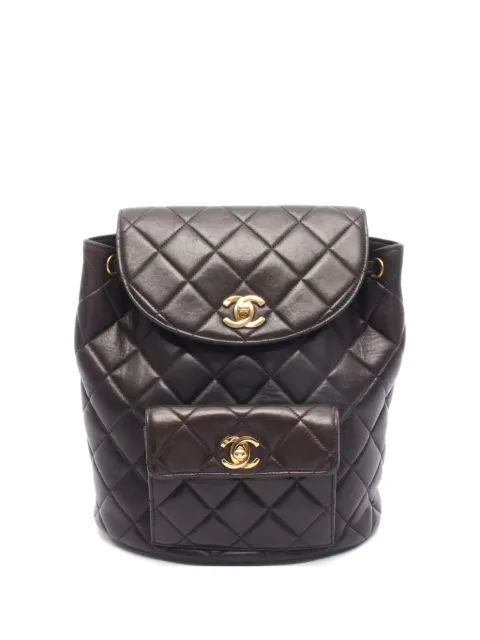 CHANEL Pre-Owned 1994-1996 Interlocking CC backpack Brown 10683353714932