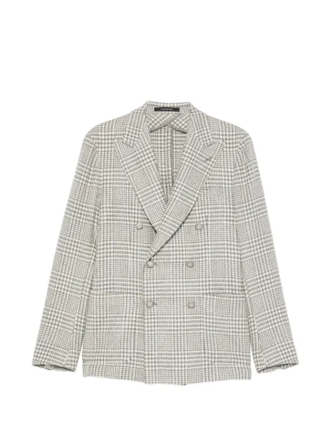 Tagliatore double-breasted check-pattern blazer White 1SMC20K340363
