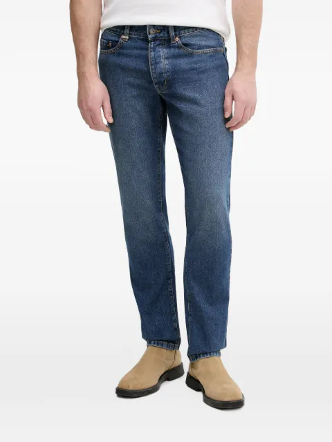 Benetton logo-patch straight-leg jeans Blue 4IPC57B88