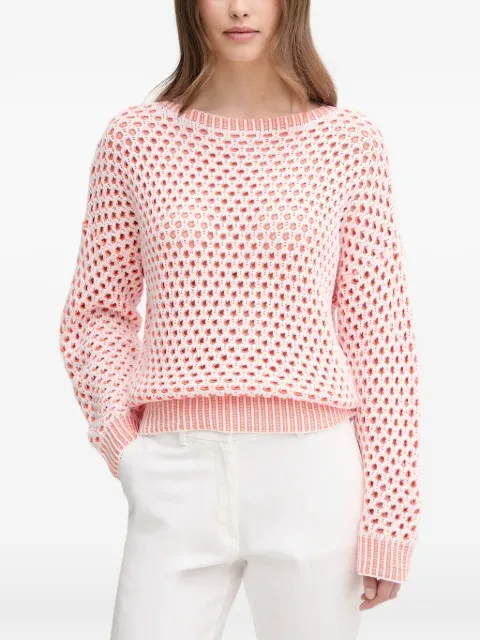 Benetton open-knit ribbed-trim sweater Pink 1194E10D9