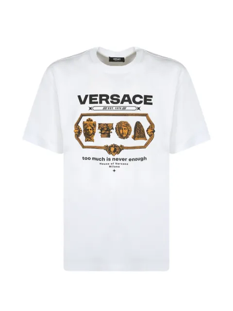 Versace logo-print cotton T-shirt White 10133021A166991W000