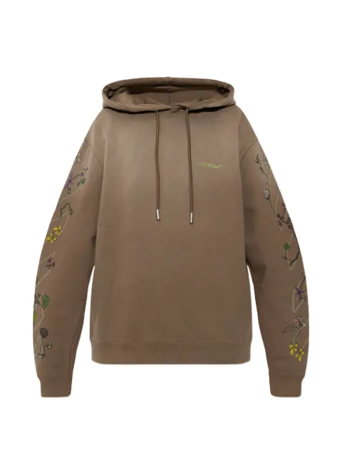 Off-White floral-embroidered hoodie Brown 2BB035S26FLE002W261