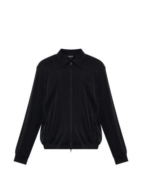 Giorgio Armani zip-up collared jacket Black GM004107TE23036