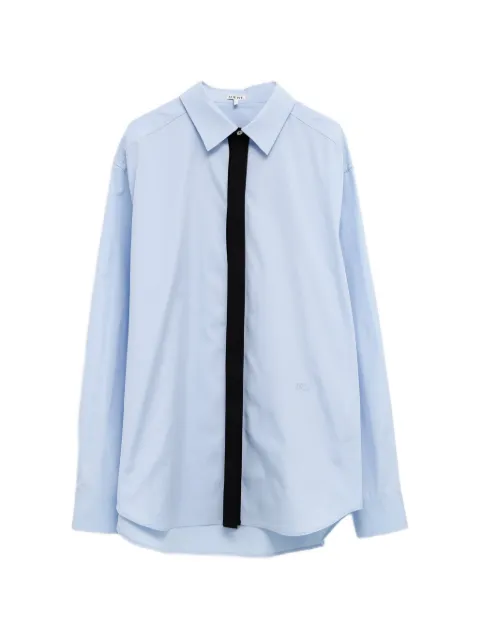 LOEWE contrast-placket long-sleeve shirt Blue H526Y05WHK