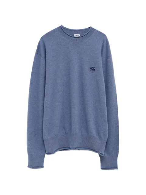 LOEWE Anagram-embroidered rolled-edge sweater Blue H526Y14KOJ