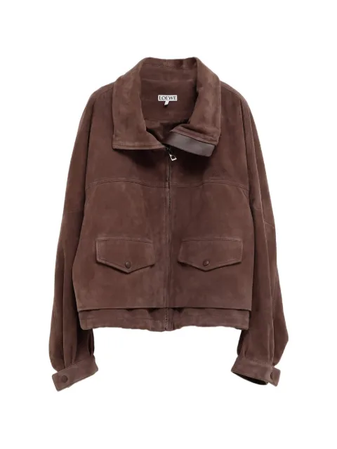 LOEWE suede zip-up jacket Brown S359Y34LBJ