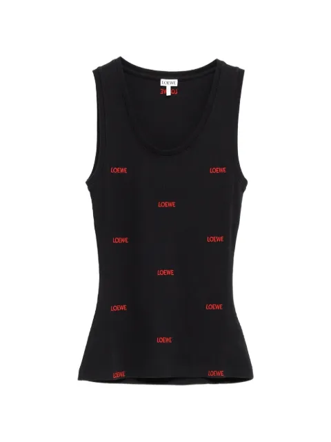 LOEWE logo-embroidered ribbed-knit tank top Black S359Y23XBA