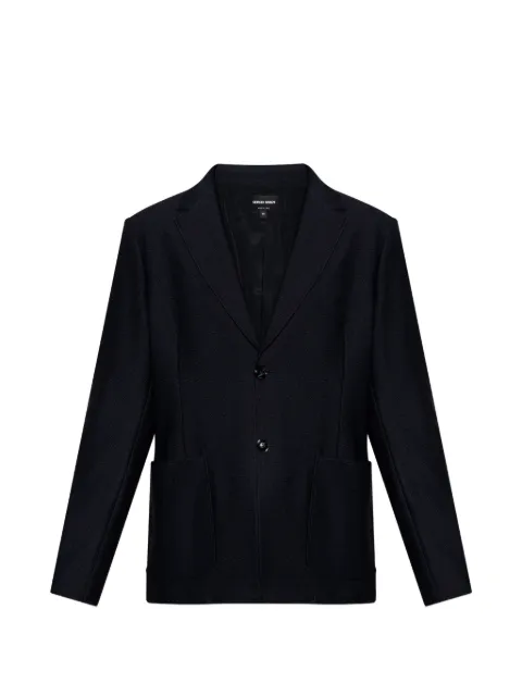 Giorgio Armani notched-lapel textured jacket Blue GM004362TE23035