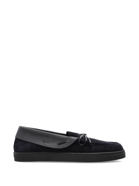 Giorgio Armani lace-up suede loafers Blue GM004384AF29869