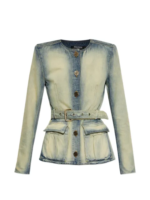 Balmain belted denim jacket Blue GF0SK895DG21