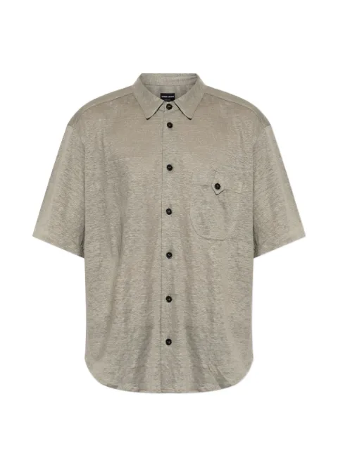 Giorgio Armani short-sleeve button-down shirt Grey GM004110TE1