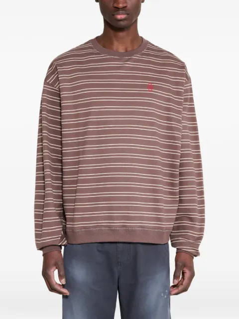 Stockholm Surfboard Club striped cotton sweatshirt Brown U1000278B30
