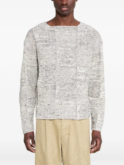 Auralee structured boat-neck sweater White A26SP02GLOFFWHITEBLACK