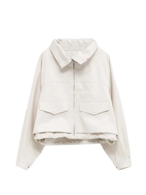 LOEWE layered drawstring-hem jacket White S359Y02XGW
