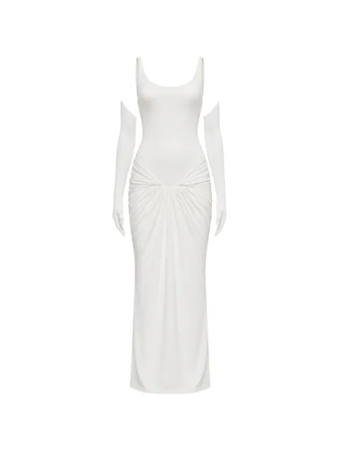 CHATS BY C.DAM Jesse gathered-draping sleeveless maxi dress White CV335