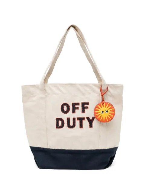 Anya Hindmarch logo-patched canvas tote bag Neutrals 205900