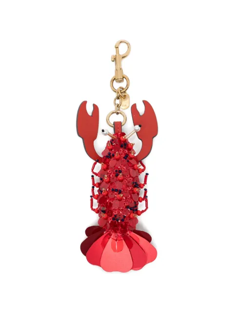 Anya Hindmarch Lobster sequin-embellished keyring Red 205498