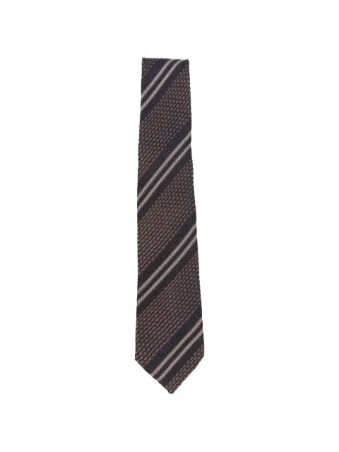 Tagliatore diagonal-stripe waffle-knit tie Blue AW26TIECPIT53