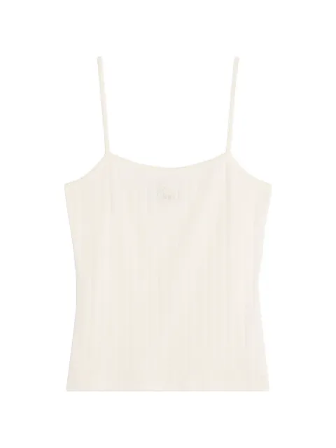 Maison Kitsuné logo-print top Neutrals OW00608KA0037