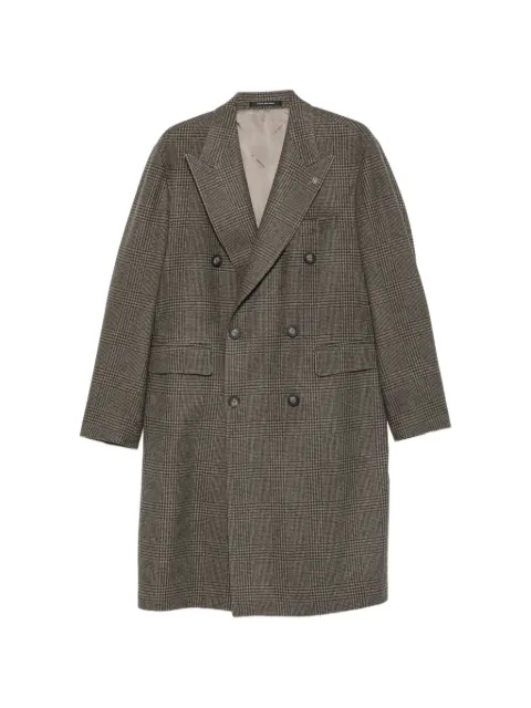 Tagliatore Prince of Wales check double-breasted coat Brown CLD10B550066Q